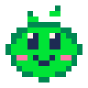 A small character blinking